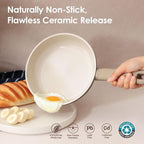 SENSARTE Ceramic Nonstick Pots and Pans Set 17pcs, Healthy Induction Cookware - Image 3