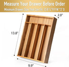 Besilord Silverware Organizer Kitchen Drawer Organizer Utensil Organizer Acacia - Image 2