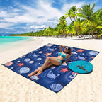 WIWIGO Beach Blanket Waterproof Sandproof Beach Mat 79" X 83"/10'x9'for 2-8 - Image 5