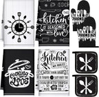 Leinuosen 8 Pcs Cooking Kitchen Decor Accessories Set Farmhouse Towels Oven by Leinuosen