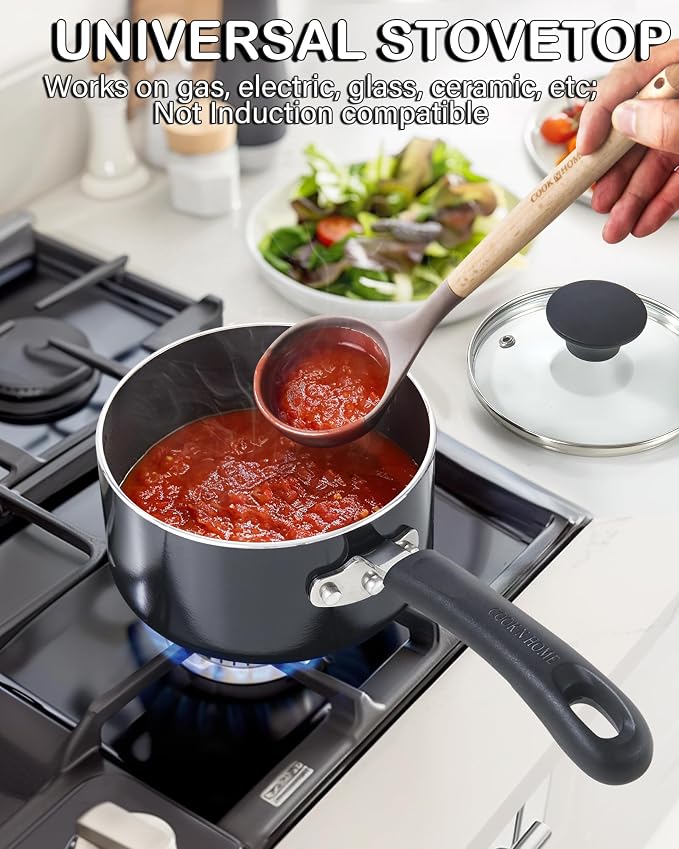 Cook N Home Nonstick Sauce Pan Set 1Qt and 2Qt - Image 5