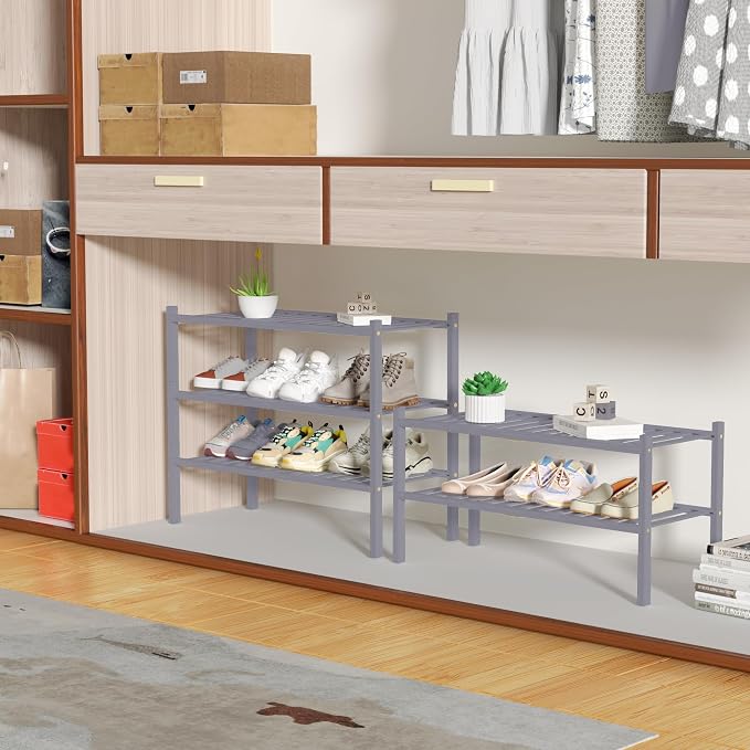 ROMGUAR CRAFT 2 Tier Bamboo Shoe Rack - Image 4