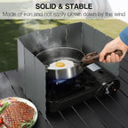 REDCAMP Folding Outdoor Stove Windscreen, 10 Plates Iron Camping Stove - Image 4