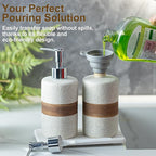 2-Pack Ceramic Soap Dispensers Set, Includes Stainless Steel Pump, Silicone - Image 2