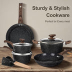 M MELENTA Pots and Pans Set Non Stick, Non-toxic Induction Cookware Kitchen - Image 4
