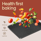 Diamond Bottom Cookie Sheet Set of 2, Nonstick Gray Marble Carbon Steel Baking - Image 7