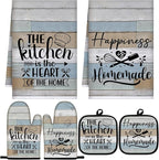 Sratte 6 Pcs Kitchen Decor Accessories Set Farmhouse Towels Pot Holders Oven by Sratte