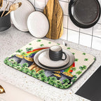 St Patricks Day Drying Mat Samll Lucky Clovers Green Kitchen Decor Counter Mats - Image 5