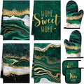 Leinuosen 8 Pcs Kitchen Towels and Dishcloths Sets Oven Mitts and Pot Holders by Leinuosen