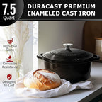 MUELLER HOME 7.5 QT Enameled Cast Iron Dutch Oven, Heavy-Duty, Oven-Safe up to - Image 2