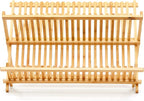 RoyalHouse Premium Natural Bamboo Dish Rack, Collapsible Dish Drainer, Foldable - Image 7