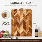 Teak Wood Cutting Board for Kitchen Extra 20'' Large End Grain Heavy Duty - Image 3