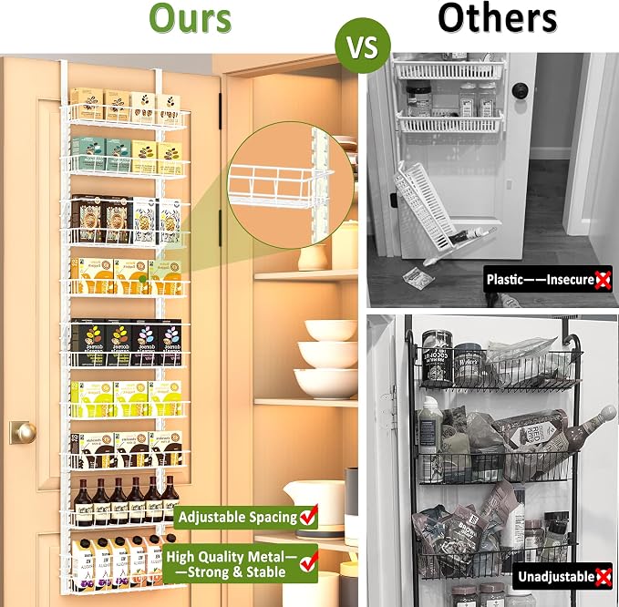 Churboro Over the Door Pantry Organizer Rack - Image 4