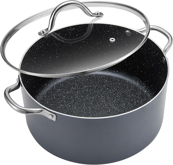 BEZIA 6 Quart Cooking Pot, Non Stick Induction Stock Pots by BEZIA