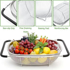 Suwimut 2 Pack Over the Sink Oval Colander - Image 3