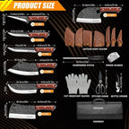 MDHAND Butcher Knife Set, Sharp Meat Cleaver Knife & Bone Chopper Knives & - Image 4
