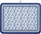 Blue Floral Branches Dish Drying Mat by Kawani