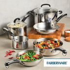 Farberware Brilliance Stainless Steel Cookware Set, 10 Piece Pots and Pans Set - Image 8
