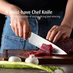 hecef Silver Kitchen knife set of 3, Satin Finish Blade - Image 8