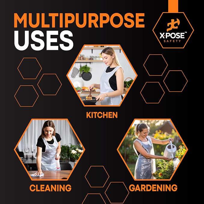 Xpose Safety 4000 White Plastic Disposable Aprons - Image 2