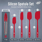 Kaluns Silicone Spatula Set, 4 Rubber Spatulas 600°F Heat Resistant, Nonstick - Image 2
