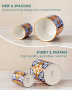 vancasso SIMI Utensil Holder, 7.3"+5.5" Porcelain Kitchen Utensil Holder - Image 7