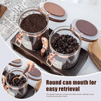 Glass Coffee Canister Set with Wooden Shelf, 2 Pack 45oz Airtight Food Storage - Image 5