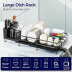 Large Dish Drying Rack, Expandable Dish Rack - Image 3