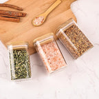 6oz Glass Spice Jars with Bamboo Lid and Label, 12 Pack Square Glass Container - Image 6