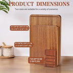 Solid Teak Wood Cutting Board Set One Piece Non Glued Large Thick Crack - Image 2