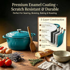 QuliMetal Enameled Cast Iron Cookware Set, 4-Piece Pots and Pans Set - Image 7