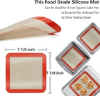 Silicone Baking Mats for 8 inch Square Cake Pan, Non-stick Reusable Cookie - Image 2