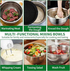 WEPSEN Mixing Bowls Set, Large Nesting Bowls 7, Measuring Cups and Spoons - Image 8