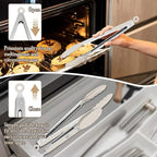 TeamFar Kitchen Tongs, Heat Resistant Silicone Tongs, Locking Design & - Image 6