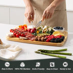 Bamboo Cutting Board Set Non Slip Feet - Image 7