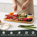 3 packs Bamboo Cutting Board Set Non Slip Feet Over Sink - Image 7