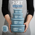 ISSEVE 12Pcs/Set Nesting Silicone Food Storage Containers - Image 2