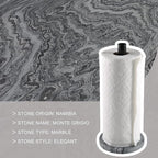 Koville African Marble Base Paper Towel Holder Countertop, Metal Rod 6" Marble - Image 3