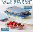 COOK WITH COLOR 8-Piece Deep Glass Baking Dish Set with Plastic Lids – - Image 5