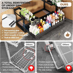 1 Pack-19"-32"W Expandable Under Sink Organizer - Image 5