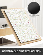 Rnivvi Dish Drying Mat for Kitchen Counter, 12 x 19" Cute Flower Theme Super - Image 5