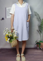 Cotton Cross Back Aprons Solid Color Cooking Kitchen Garden Smock - Image 5