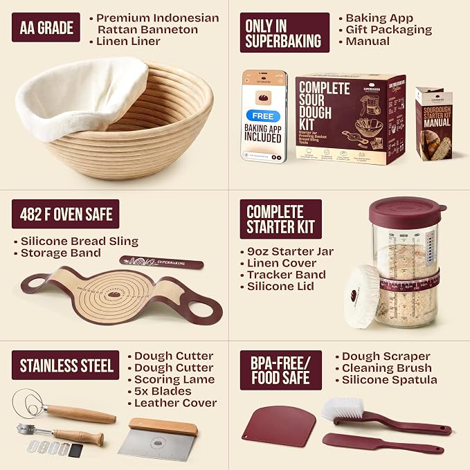 Superbaking Sourdough Starter Kit, Sourdough Bread Baking Supplies, Sourdough - Image 3
