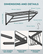 OROPY 23 Inch Wall Mounted Pot Rack Storage Shelf - Image 4