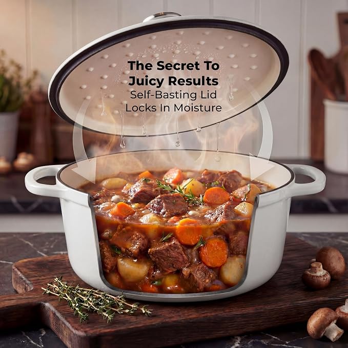 Zulay Kitchen 7.7 Quart Enameled Cast Iron Dutch Oven Pot - Image 4