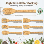 CUTHOLLOW 6PCS Marine Animals Wooden Kitchen Cooking Utensil Set, 11.9in Non - Image 2