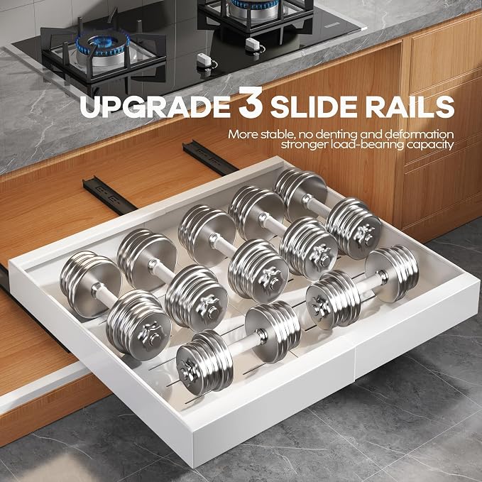 Seinloes 4 Pack Expandable Pull Out Cabinet Organizer 21" Deep - Image 5