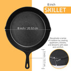 Utopia Kitchen Cast Iron Frying Pan 8 Inch, Cast Iron Chefs Pan, Pre Seasoned - Image 3