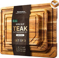 3 Pack Teak Wood Cutting Board Set by Unknown