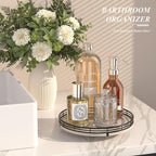 10" Oak Bathroom Vanity Tray Turntable - Image 2